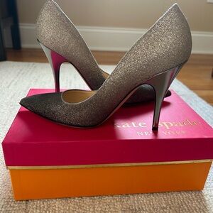 Kate Spade Glitter High Heels - Gray and Silver